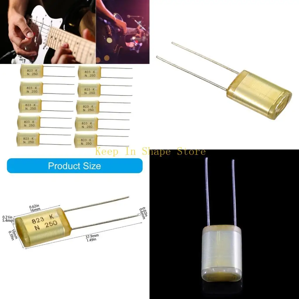 U1JC Pack of 10 Capacitors 250V 823K for Enhanced Guitar Tone Quality & Noise Reduction in Electronic Circuits Applications
U1JC Pack of 10 Capacitors 250V 823K for Enhanced Guitar Tone Quality & Noise Reduction in Electronic Circuits Applications
