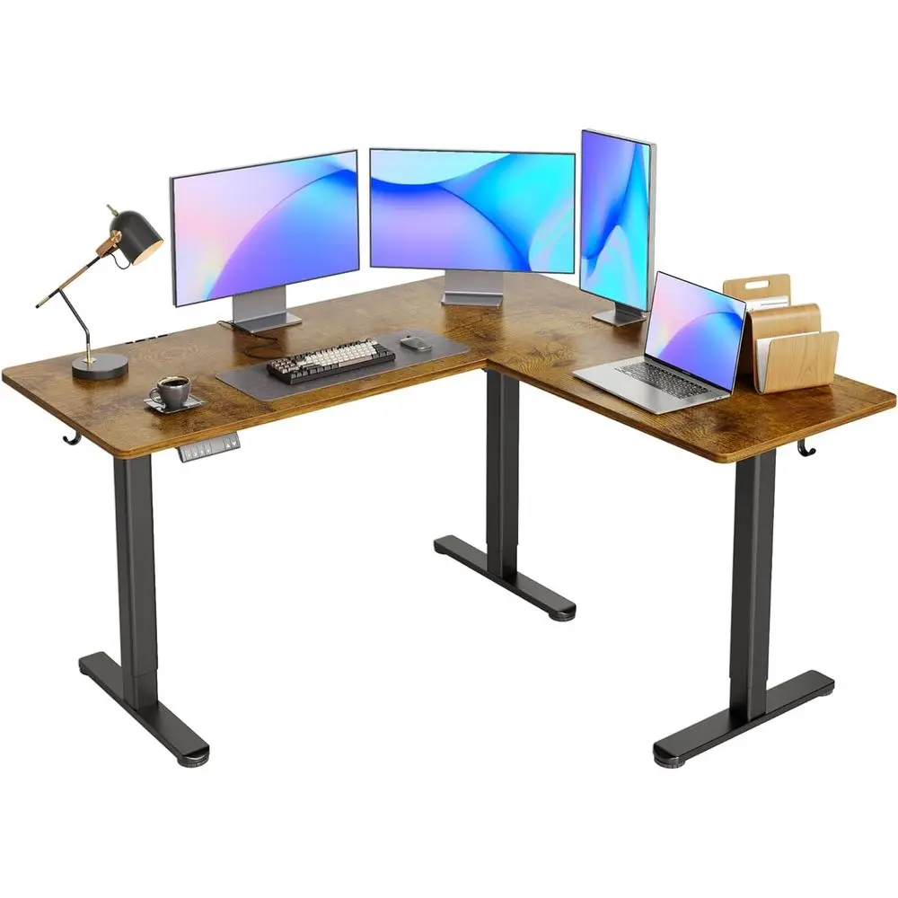 Electric L-Shaped Adjustable Standing Desk, 63x55 Dual Motor, Splice Board Option, Large Rustic Brown Desk for Home Office
Electric L-Shaped Adjustable Standing Desk, 63x55 Dual Motor, Splice Board Option, Large Rustic Brown Desk for Home Office
