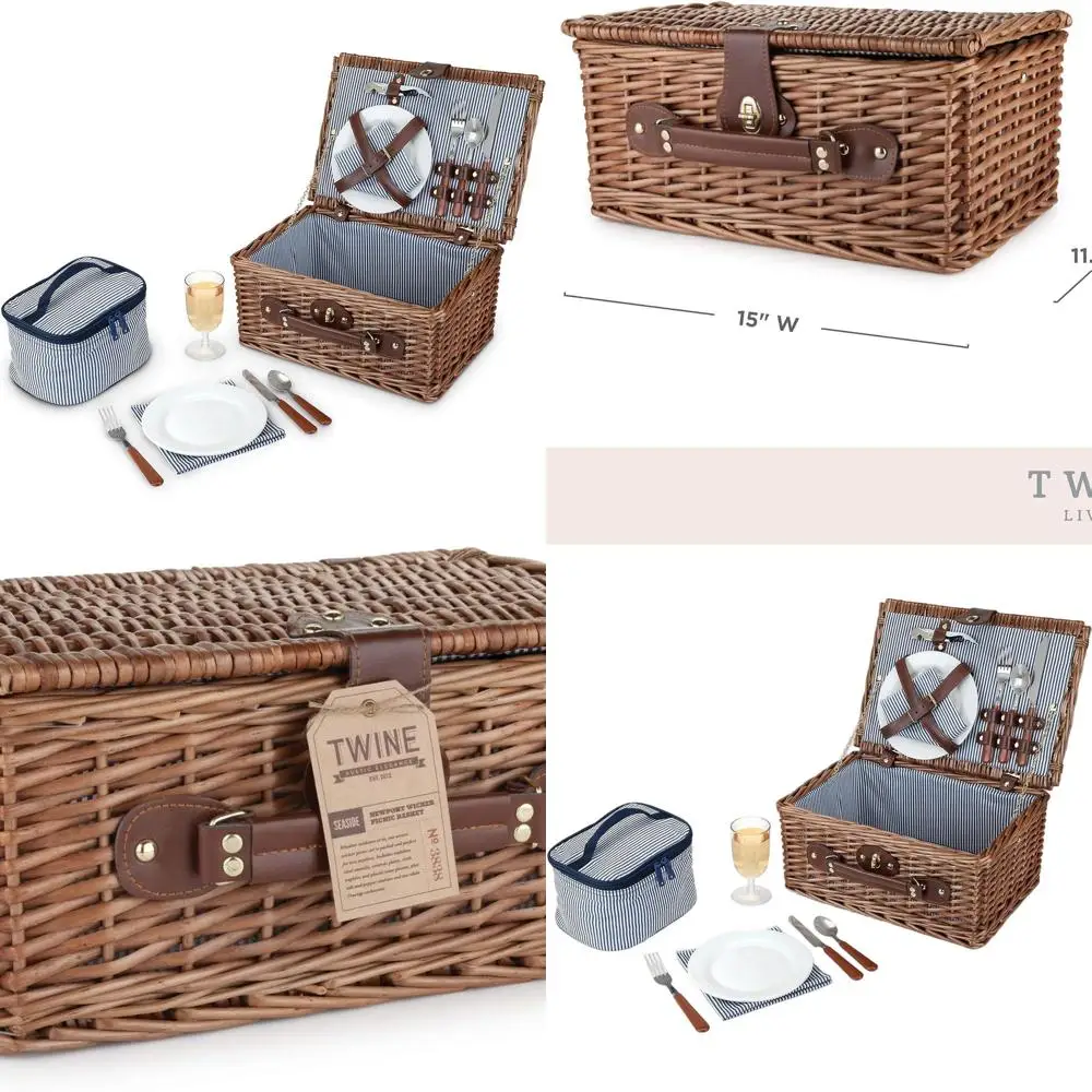Набор коричневых плетеных корзин для пикника с изолированными отделениями, настройками места, бокалов для вина и штопором
Набор коричневых плетеных корзин для пикника с изолированными отделениями, настройками места, бокалов для вина и штопором