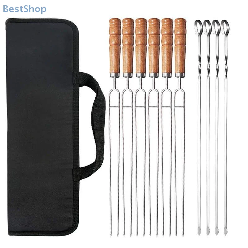 10Pcs Reusable Outdoor BBQ Needles - Stainless Steel BBQ Skewers - Perfect For Outdoor Camping And Indoor BBQ Parties
10Pcs Reusable Outdoor BBQ Needles - Stainless Steel BBQ Skewers - Perfect For Outdoor Camping And Indoor BBQ Parties
