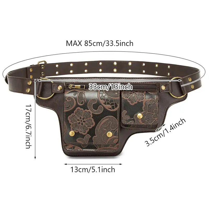 Punk Waist Bag Women Embossed Flower PU Leather Fanny Pack Retro Motorcycle Belt Bag for Festival Travel Crossbody Y2K Gothic
Punk Waist Bag Women Embossed Flower PU Leather Fanny Pack Retro Motorcycle Belt Bag for Festival Travel Crossbody Y2K Gothic