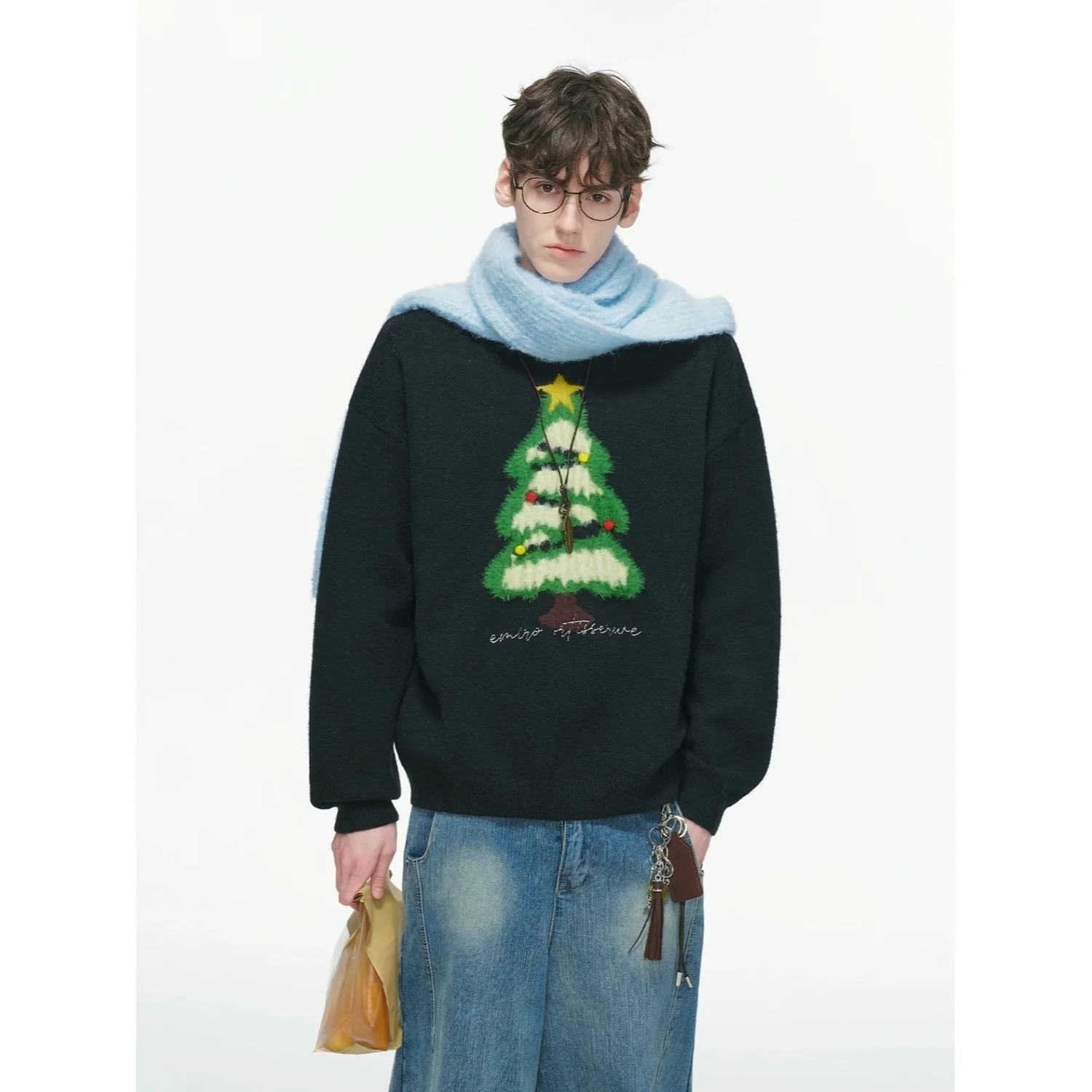 Рождественская елка в американском стиле ретро Plu Cisas Tree красный свитер с круглым вырезом для мужчин и женщин пары свободный универсальный вязаный пуловер модный
Рождественская елка в американском стиле ретро Plu Cisas Tree красный свитер с круглым вырезом для мужчин и женщин пары свободный универсальный вязаный пуловер модный