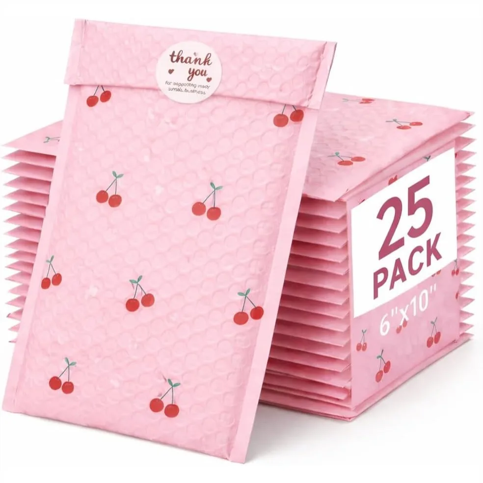 Pink Bubble Mailers 6x10 25 Pack Self Seal Padded Envelopes for Valentines Day Gifts Packaging Mailing Small Business
Pink Bubble Mailers 6x10 25 Pack Self Seal Padded Envelopes for Valentines Day Gifts Packaging Mailing Small Business