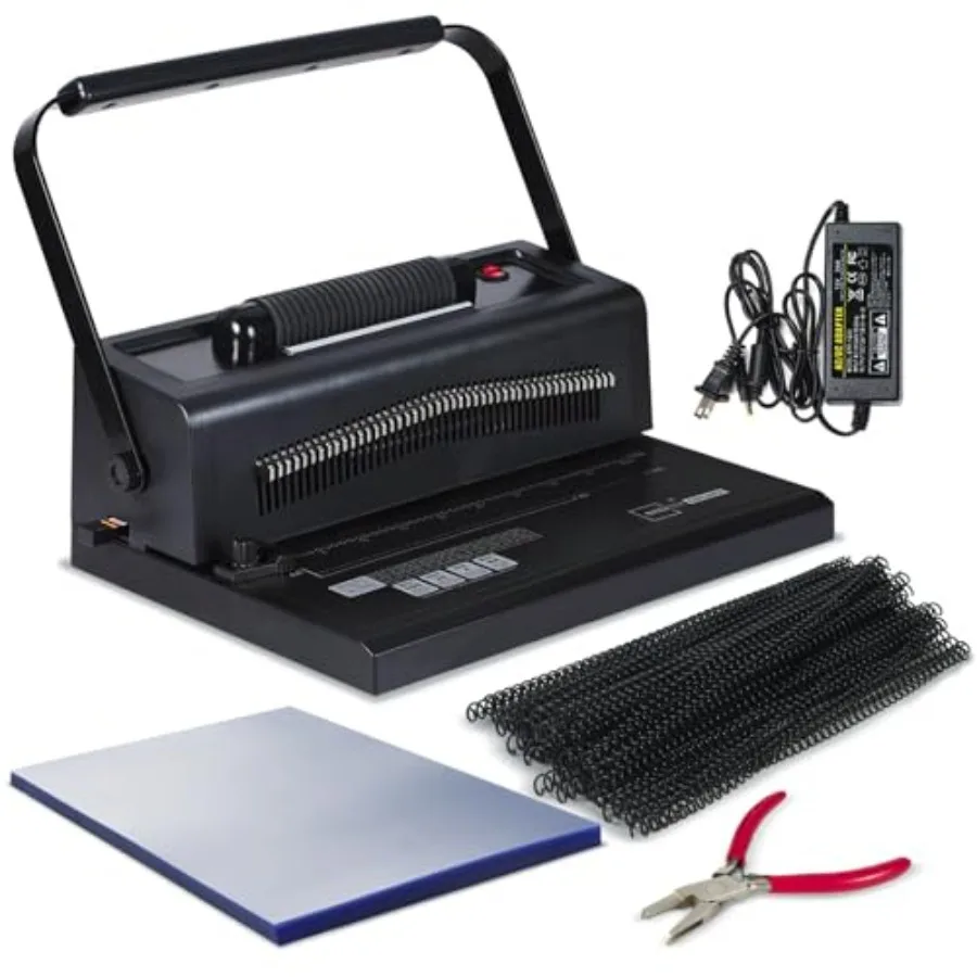 Spiral Binding Machine for office use, metal body, black color, manual punch with electric coil inserter, 46 disengageable dies
Spiral Binding Machine for office use, metal body, black color, manual punch with electric coil inserter, 46 disengageable dies