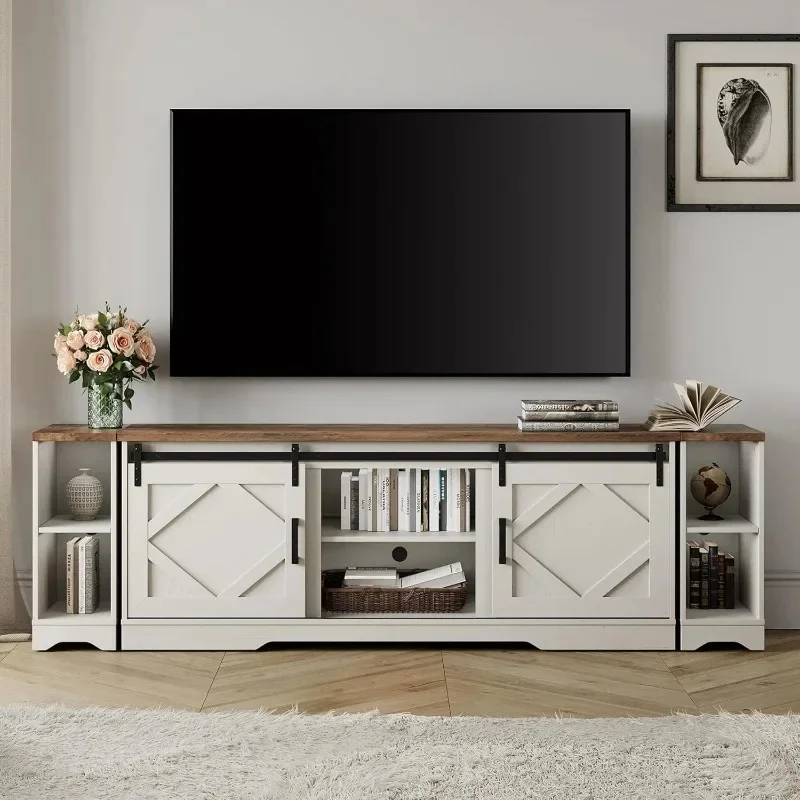 3-in-1 TV Stand for 75-95" TVs, Wood Entertainment Center with Open Storage, Fits Modern Farmhouse Style, Antique White
3-in-1 TV Stand for 75-95" TVs, Wood Entertainment Center with Open Storage, Fits Modern Farmhouse Style, Antique White
