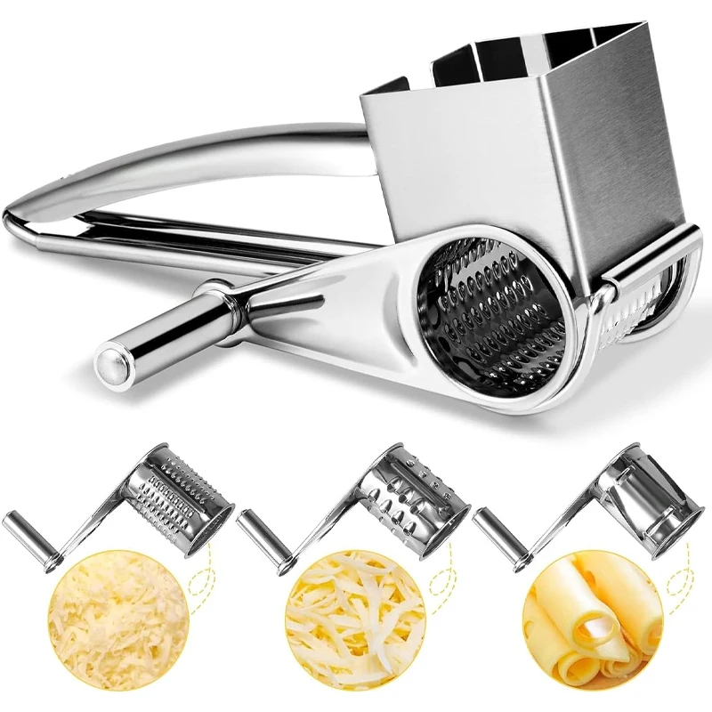 Rotary Cheese Grater Cheese Cutter Handle Stainless Steel Manual Handheld Grater for Grating Hard Cheese Chocolate Nuts
Rotary Cheese Grater Cheese Cutter Handle Stainless Steel Manual Handheld Grater for Grating Hard Cheese Chocolate Nuts