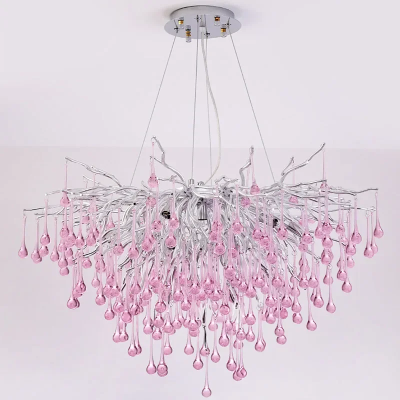 Cute Pink Ceiling Chandelier Water Drop LED Bedroom Living Room Luxury Pendant Light Fixture Lustre Indoor Decor
Cute Pink Ceiling Chandelier Water Drop LED Bedroom Living Room Luxury Pendant Light Fixture Lustre Indoor Decor