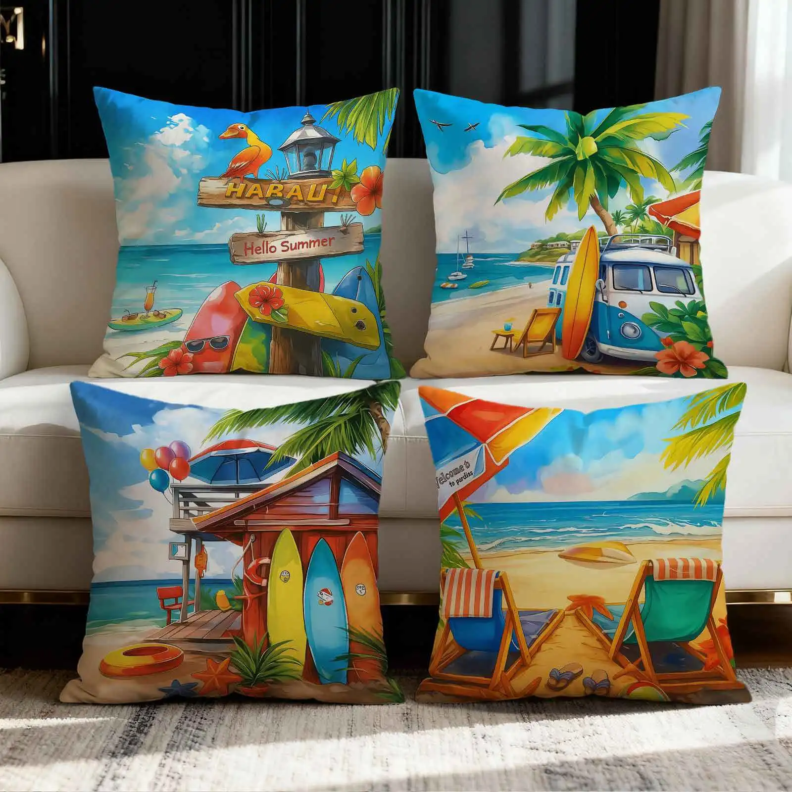 Tropical palm tree beach pattern printing pillow cover Short plush Suitable living rooms bedrooms sofas throw cushion cover
Tropical palm tree beach pattern printing pillow cover Short plush Suitable living rooms bedrooms sofas throw cushion cover