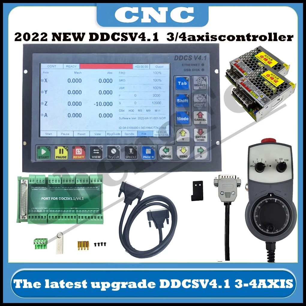 HOT! Newest DDCSV4.1 3/4 Axis G Code CNC Offline Stand Alone Controller For Engraving Milling Machine With E-Stop MPG Handwheel
HOT! Newest DDCSV4.1 3/4 Axis G Code CNC Offline Stand Alone Controller For Engraving Milling Machine With E-Stop MPG Handwheel