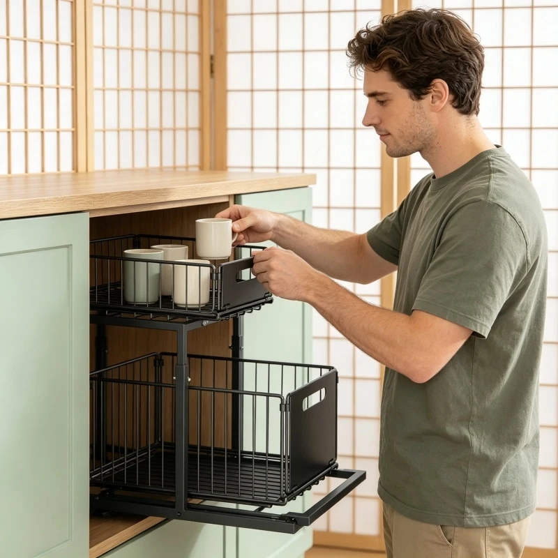 2 Tier Pull Out Cabinet Organizer Adjustable Under Sink Storage Rack Slide Out Drawer Kitchen Spice Jar Storage Shelf
2 Tier Pull Out Cabinet Organizer Adjustable Under Sink Storage Rack Slide Out Drawer Kitchen Spice Jar Storage Shelf