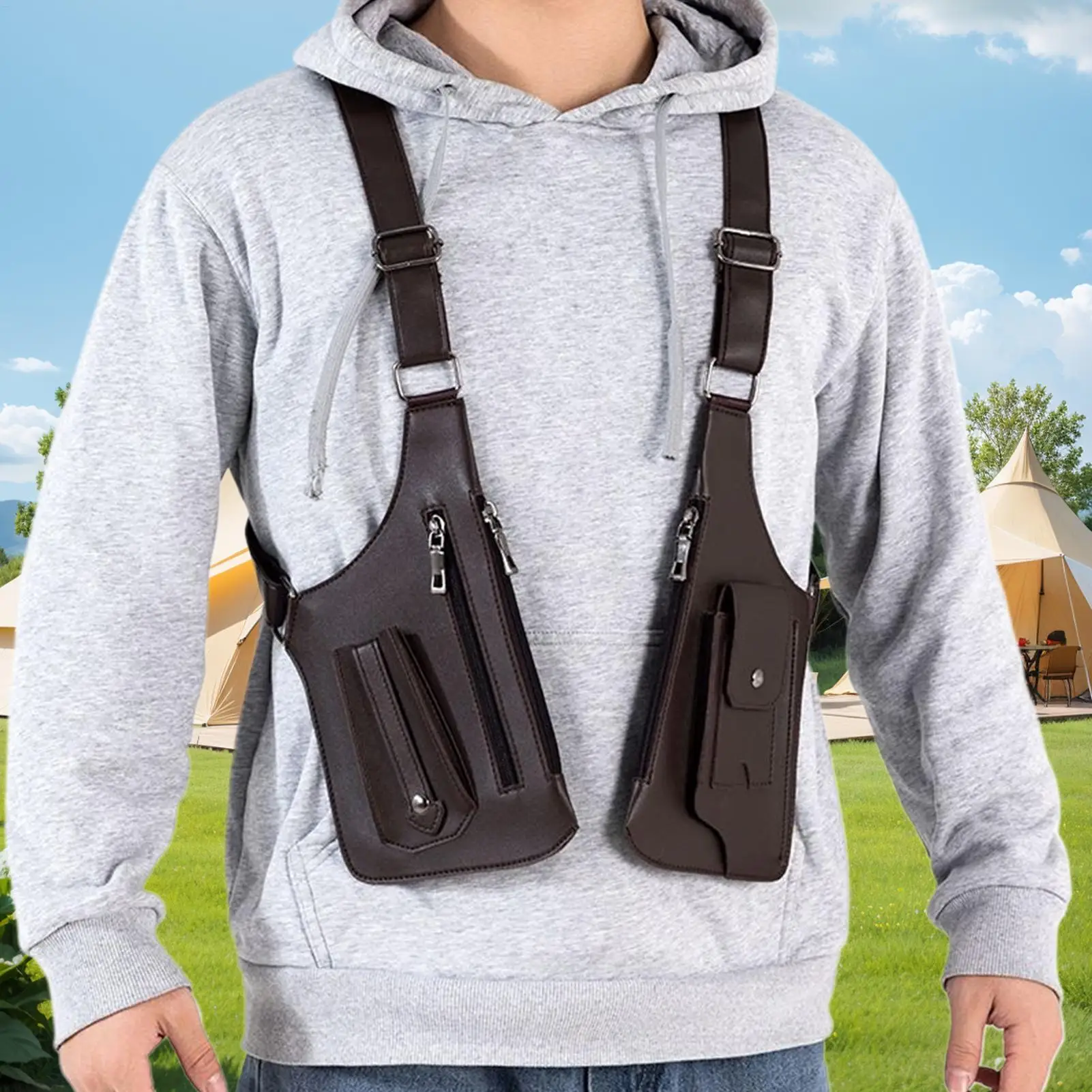 Multi-Pocket Double Shoulder Strap Outdoor Anti-Theft Tactical Fishing Bag Waterproof PU Multi-Purpose Vest Style Crossbody Bag
Multi-Pocket Double Shoulder Strap Outdoor Anti-Theft Tactical Fishing Bag Waterproof PU Multi-Purpose Vest Style Crossbody Bag