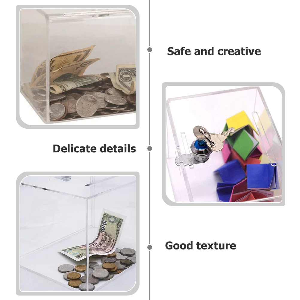 Clear Acrylic Donation Box Lockable Multi-Functional Suggestion Complaint Letter Holder Public Voting Ballot Box
Clear Acrylic Donation Box Lockable Multi-Functional Suggestion Complaint Letter Holder Public Voting Ballot Box