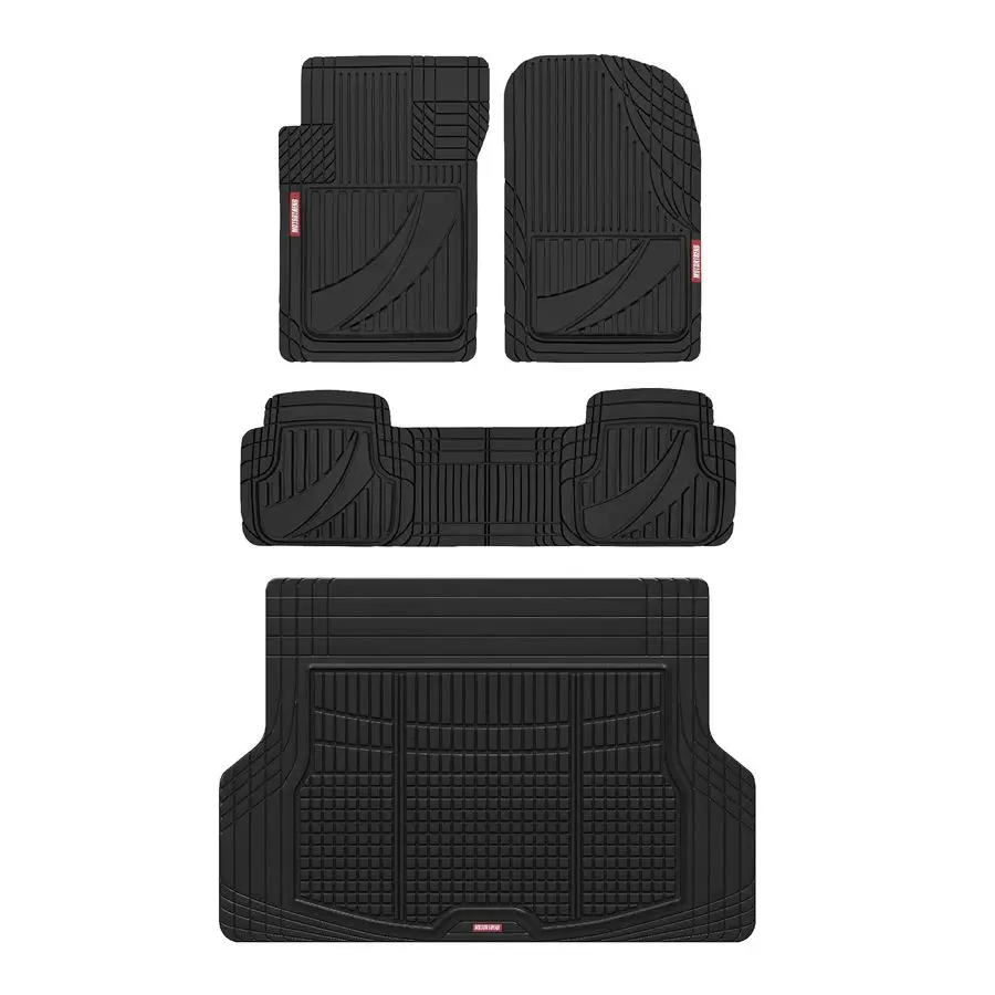 FlexTough Advanced Heavy Duty Black Rubber Car Floor Mats amp Cargo Liner for SUV amp Car Full Set Universal Trim to Fit All Wea
FlexTough Advanced Heavy Duty Black Rubber Car Floor Mats amp Cargo Liner for SUV amp Car Full Set Universal Trim to Fit All Wea
