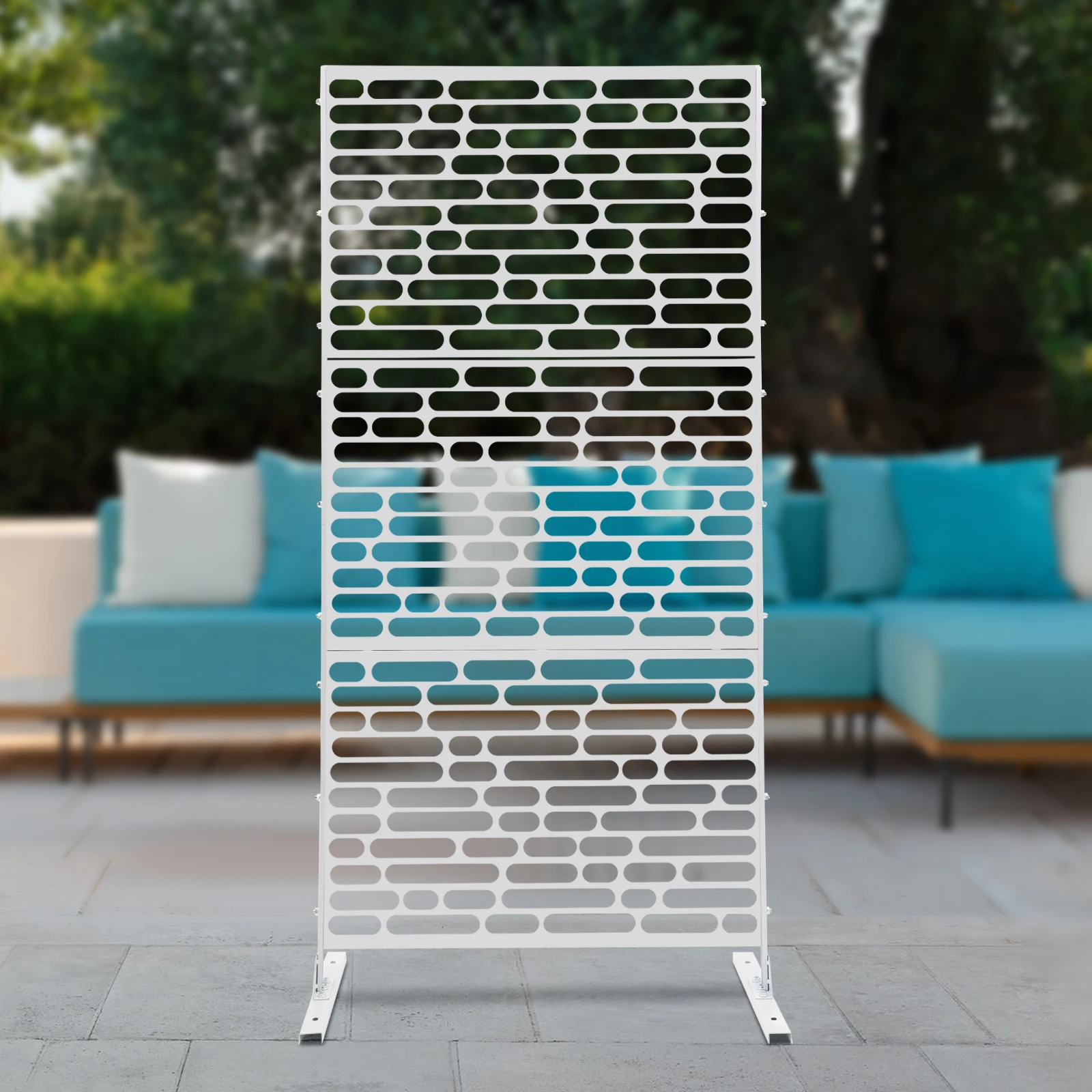 3-Panel Freestanding Privacy Screen White Steel Outdoor/Indoor Divider with High-Temperature Baking Paint
3-Panel Freestanding Privacy Screen White Steel Outdoor/Indoor Divider with High-Temperature Baking Paint