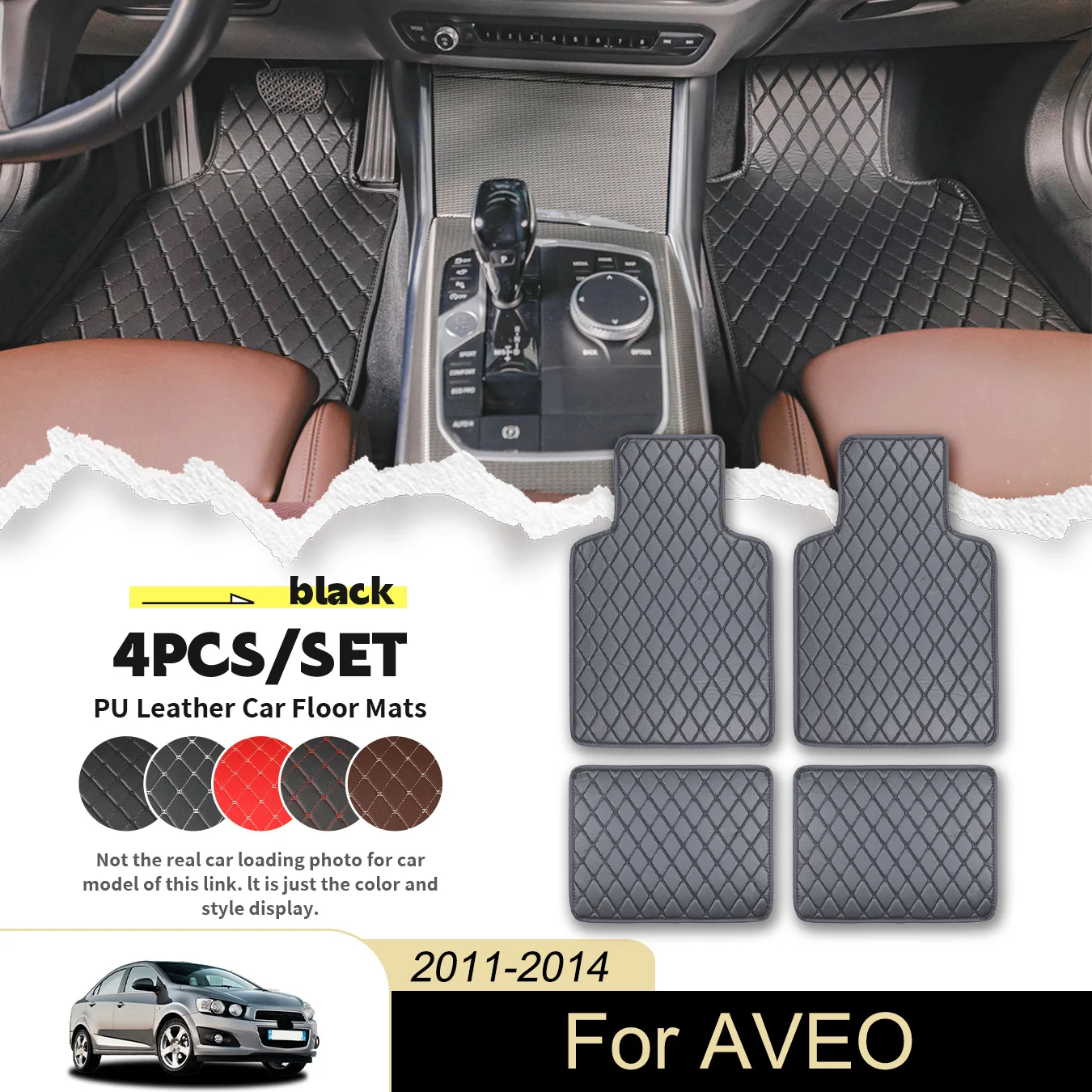4pcs Universal Car Floor Mats For Chevrolet For AVEO 2011-2014 PU Leather Waterproof and Stain Resistant, Easy to Clean
4pcs Universal Car Floor Mats For Chevrolet For AVEO 2011-2014 PU Leather Waterproof and Stain Resistant, Easy to Clean