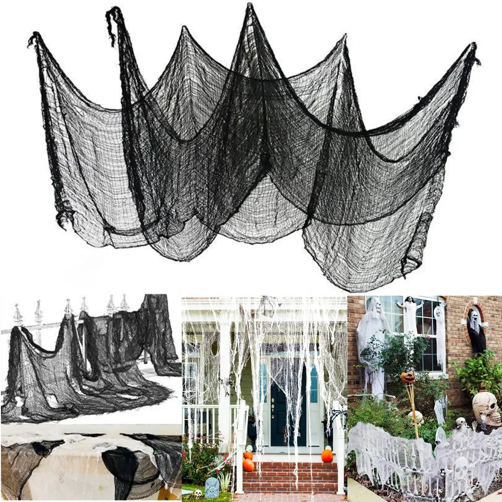 183cmx76cm Halloween Black Creepy Gauze Cloth Spooky Fabric Cloth for Haunted House Halloween Party Doorway Outdoors Decoration
183cmx76cm Halloween Black Creepy Gauze Cloth Spooky Fabric Cloth for Haunted House Halloween Party Doorway Outdoors Decoration