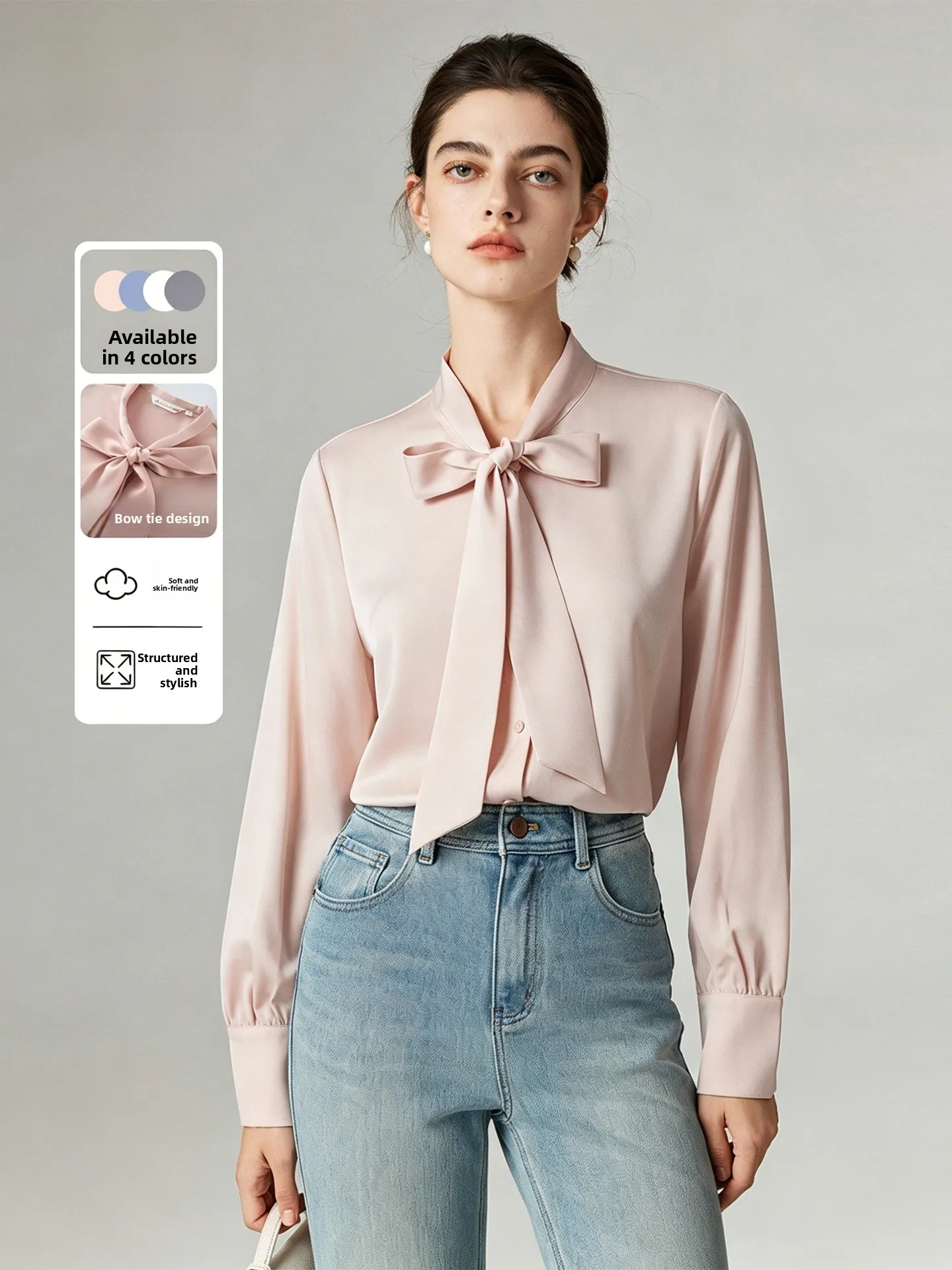 Yake Home Fabric Upgrade 30 Sakura Pink Satin Shirt Women's Long Sleeve Business Commute Shirt Breathable Comfortable V-neck
Yake Home Fabric Upgrade 30 Sakura Pink Satin Shirt Women's Long Sleeve Business Commute Shirt Breathable Comfortable V-neck