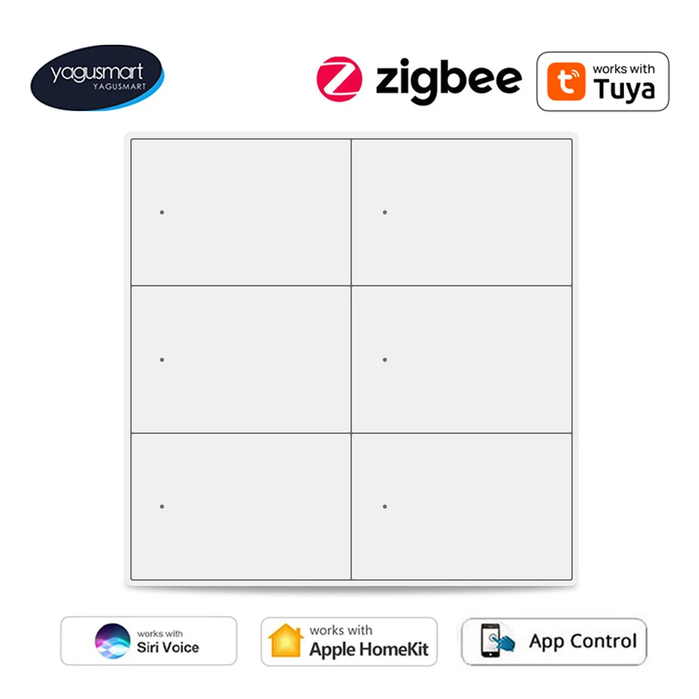 Yagusmart 6 Gang Tuya Smart Zigbee Switch 4x4 Push Button Homekit Light Switch Alexa Google Home Voice Control SmartThings
Yagusmart 6 Gang Tuya Smart Zigbee Switch 4x4 Push Button Homekit Light Switch Alexa Google Home Voice Control SmartThings