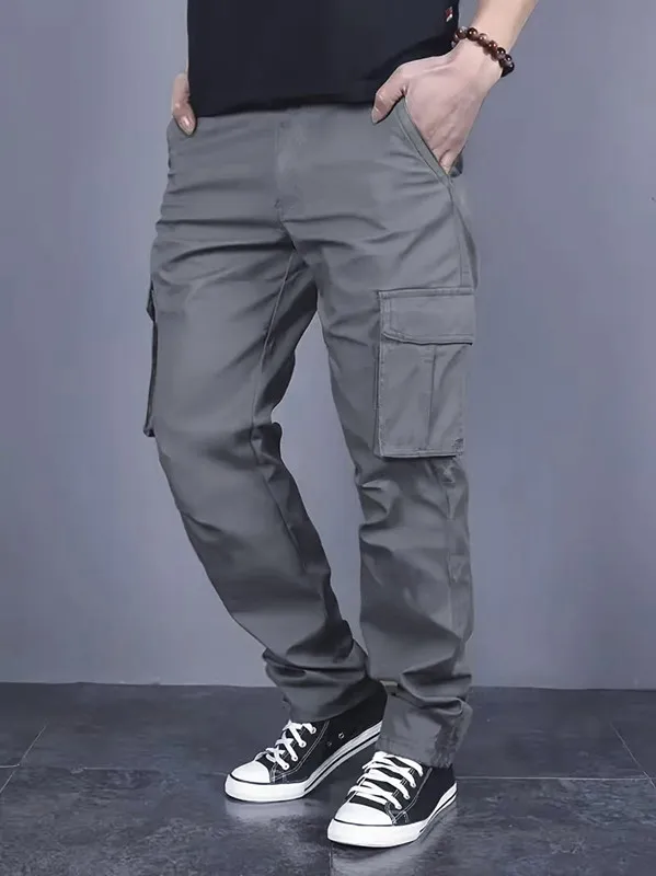 Large European size new men's casual pants solid color drawstring waist straight leg casual work pants with pockets
Large European size new men's casual pants solid color drawstring waist straight leg casual work pants with pockets