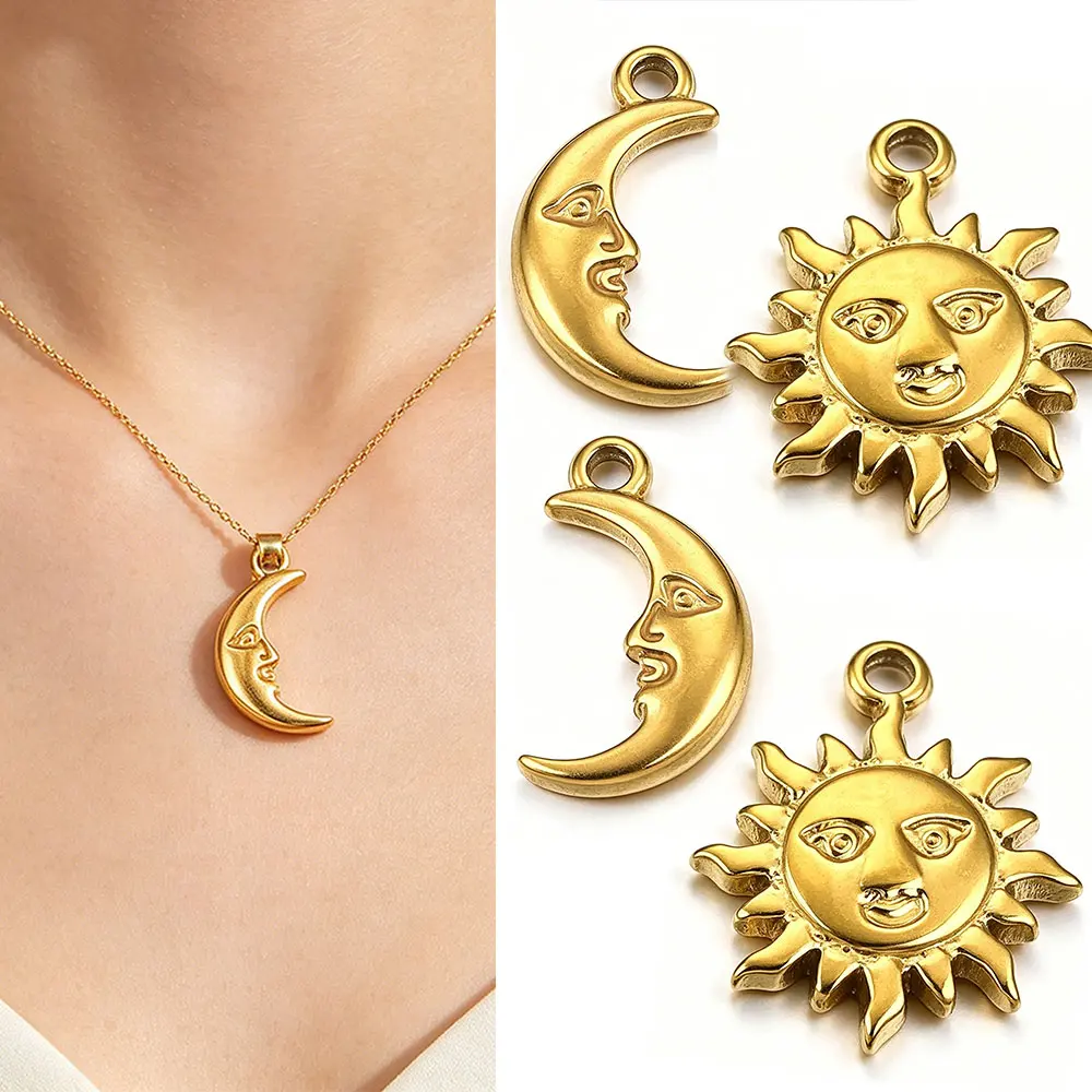 10pcs Stainless Steel No Fade Classic Sun Moon Charms DIY Handmade Necklace Bracelet Craft Jewelry Making Accessories Wholesale
10pcs Stainless Steel No Fade Classic Sun Moon Charms DIY Handmade Necklace Bracelet Craft Jewelry Making Accessories Wholesale