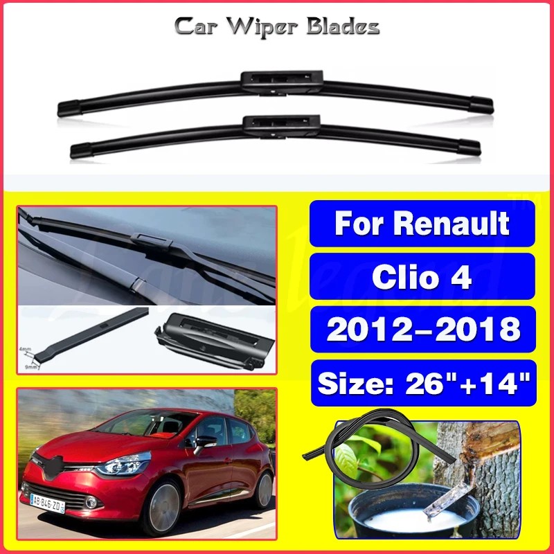 2PCS For Renault Clio 4 2012-2018 26"+14" Front Wiper Blades Windshield Windscreen Window Cutter Accessories 2013 2014 2015 2016
2PCS For Renault Clio 4 2012-2018 26"+14" Front Wiper Blades Windshield Windscreen Window Cutter Accessories 2013 2014 2015 2016