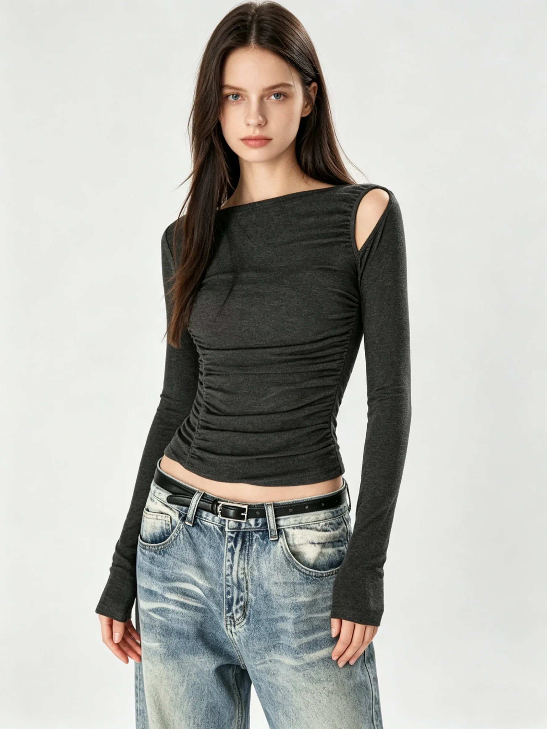 Women's Dark Grey T-shirt Tee Top Y2k Emo Vintage Aesthetic E-Girl Long Sleeve Off Shoulder T Shirt Casual Clothes Spring Summer
Women's Dark Grey T-shirt Tee Top Y2k Emo Vintage Aesthetic E-Girl Long Sleeve Off Shoulder T Shirt Casual Clothes Spring Summer