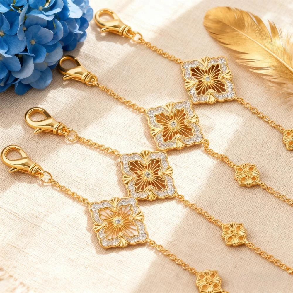 Premium Jewelry Retro Cubic Zirconia Lucky Four-Leaf Flower Bracelet for Women - Office Party Friends Gift Fashion Accessories
Premium Jewelry Retro Cubic Zirconia Lucky Four-Leaf Flower Bracelet for Women - Office Party Friends Gift Fashion Accessories