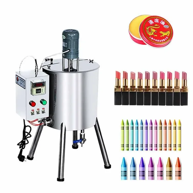 REX-C700 15L/30L Stainless steel shell paste lipstick mixing heating stirring equipment lipstick filling machine
REX-C700 15L/30L Stainless steel shell paste lipstick mixing heating stirring equipment lipstick filling machine