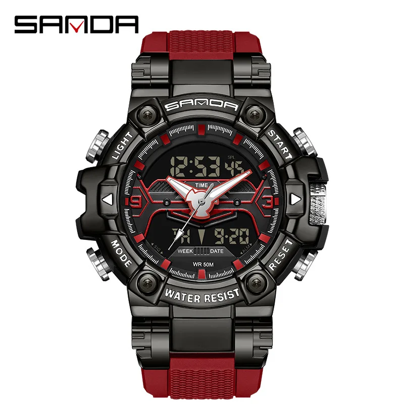 Fashion Sanda Top Brand Colorful Men Dual Movement Led Display Watches Multifunctional Clock Luminous Waterproof Reloj Hombre
Fashion Sanda Top Brand Colorful Men Dual Movement Led Display Watches Multifunctional Clock Luminous Waterproof Reloj Hombre