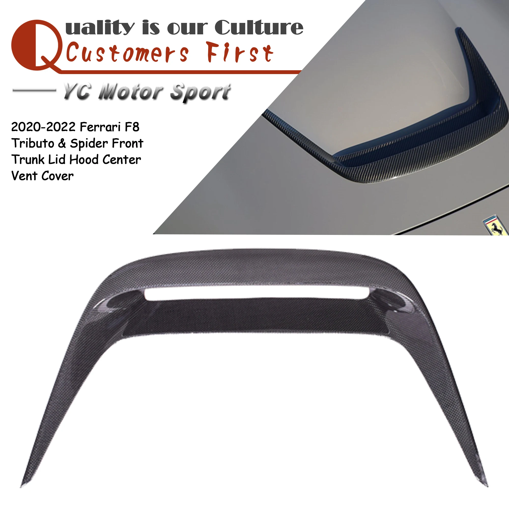 Car Accessories Dry Carbon Fiber Front Trunk Lid Hood Center Vent Cover Fit For 2020-2022 Ferrari F8 Tributo & Spider
Car Accessories Dry Carbon Fiber Front Trunk Lid Hood Center Vent Cover Fit For 2020-2022 Ferrari F8 Tributo & Spider