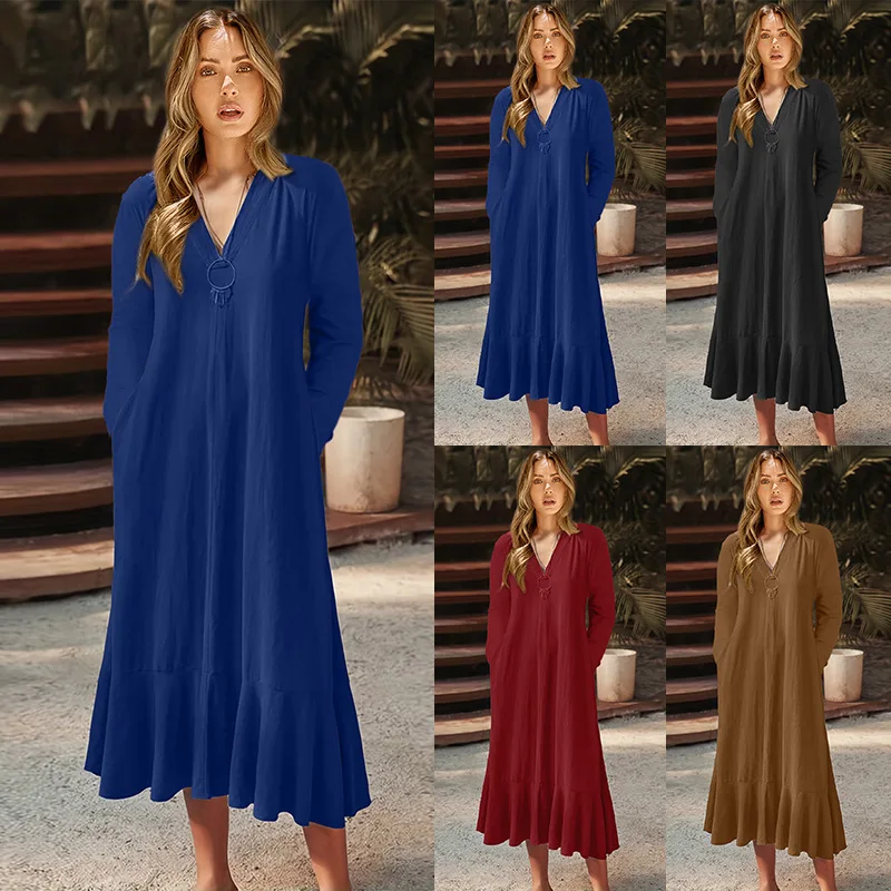 Women A Line V Neck Midi Dress Short Sleeves Long Dresses Maxi Loose Elegant Vestidos Summer New Casual Y2k Streetwear Maxi
Women A Line V Neck Midi Dress Short Sleeves Long Dresses Maxi Loose Elegant Vestidos Summer New Casual Y2k Streetwear Maxi