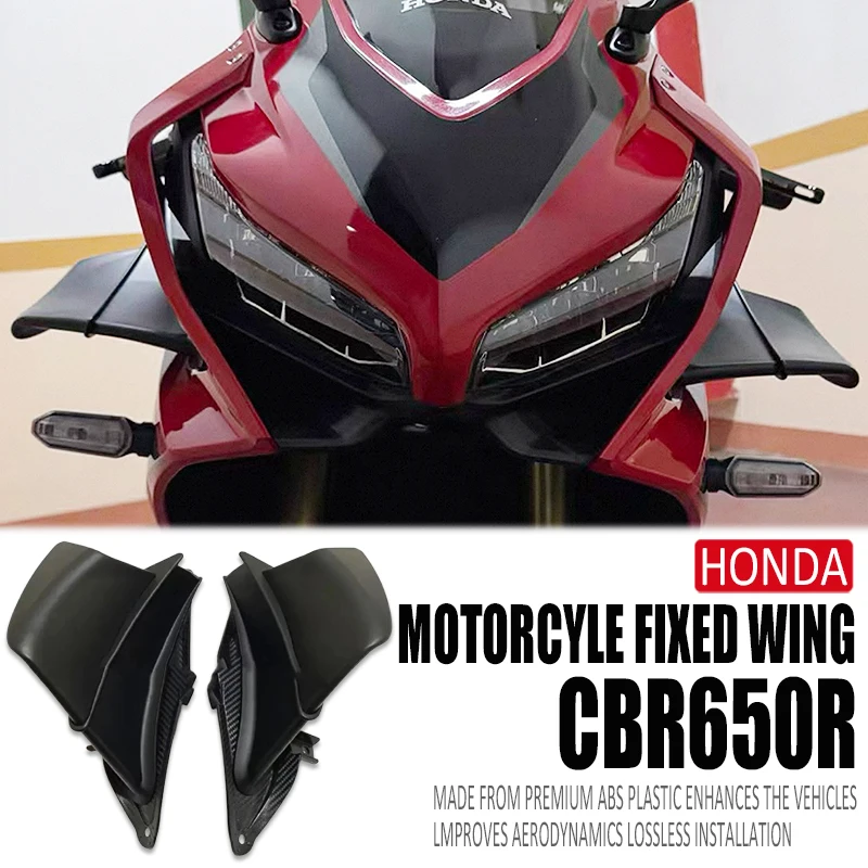 New Motorcycle Fixed Wind Wing Aerodynamic ABS Spoiler Winglet Fairing Black Side Fixed Wing For Honda CBR650R cbr650r 2019-2023
New Motorcycle Fixed Wind Wing Aerodynamic ABS Spoiler Winglet Fairing Black Side Fixed Wing For Honda CBR650R cbr650r 2019-2023