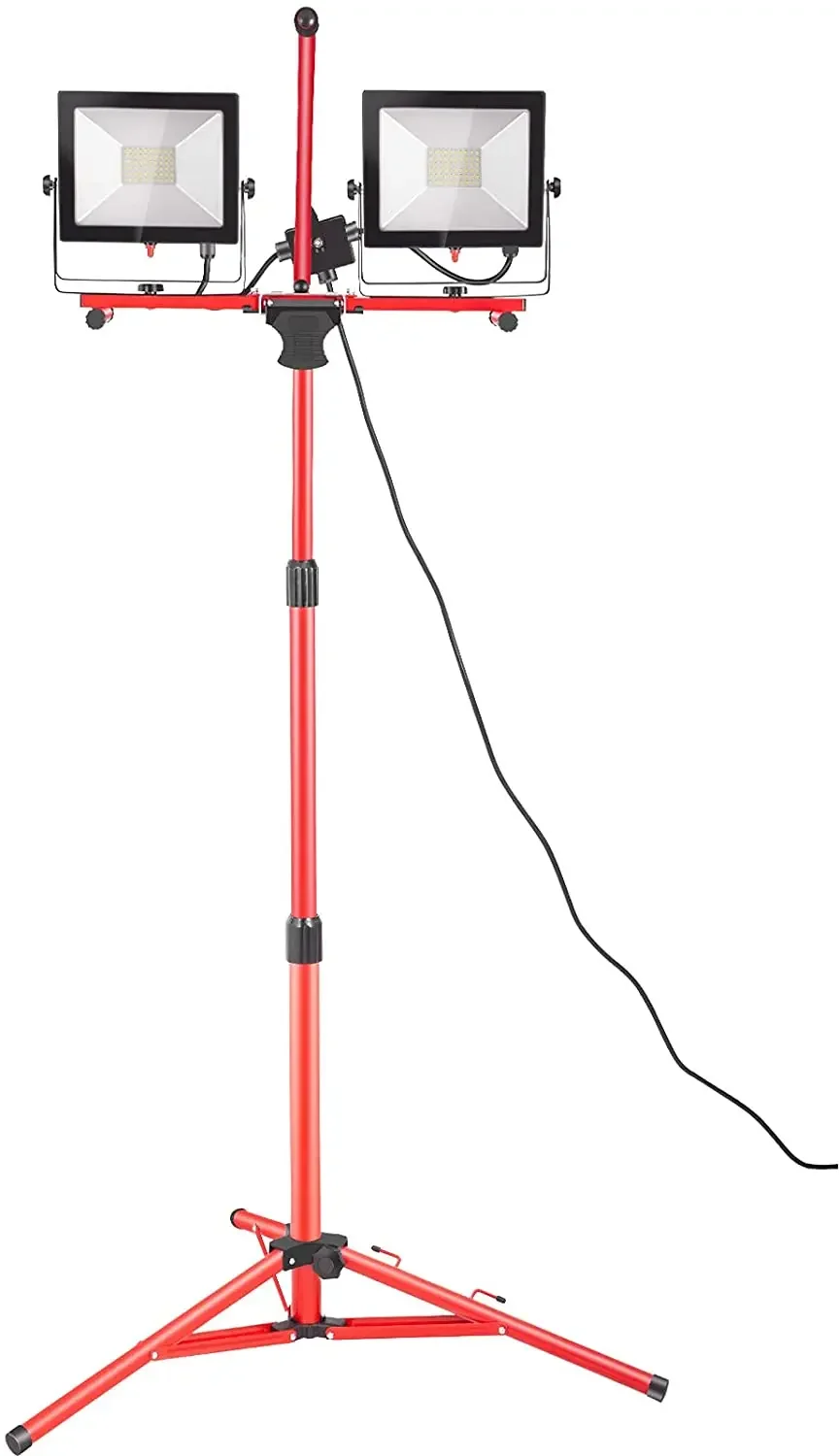 LED Work Light with Stand, 5000 Lumen Dual-head LED Work Light with Adjustable and Foldable Tripod Stand, IP65 Waterproofed LED
LED Work Light with Stand, 5000 Lumen Dual-head LED Work Light with Adjustable and Foldable Tripod Stand, IP65 Waterproofed LED