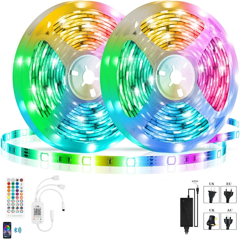 Светодиодная лента RGB 5050 с поддержкой Bluetooth, Светодиодная гибкая лента с Wi-Fi для подсветки телевизора
Светодиодная лента RGB 5050 с поддержкой Bluetooth, Светодиодная гибкая лента с Wi-Fi для подсветки телевизора