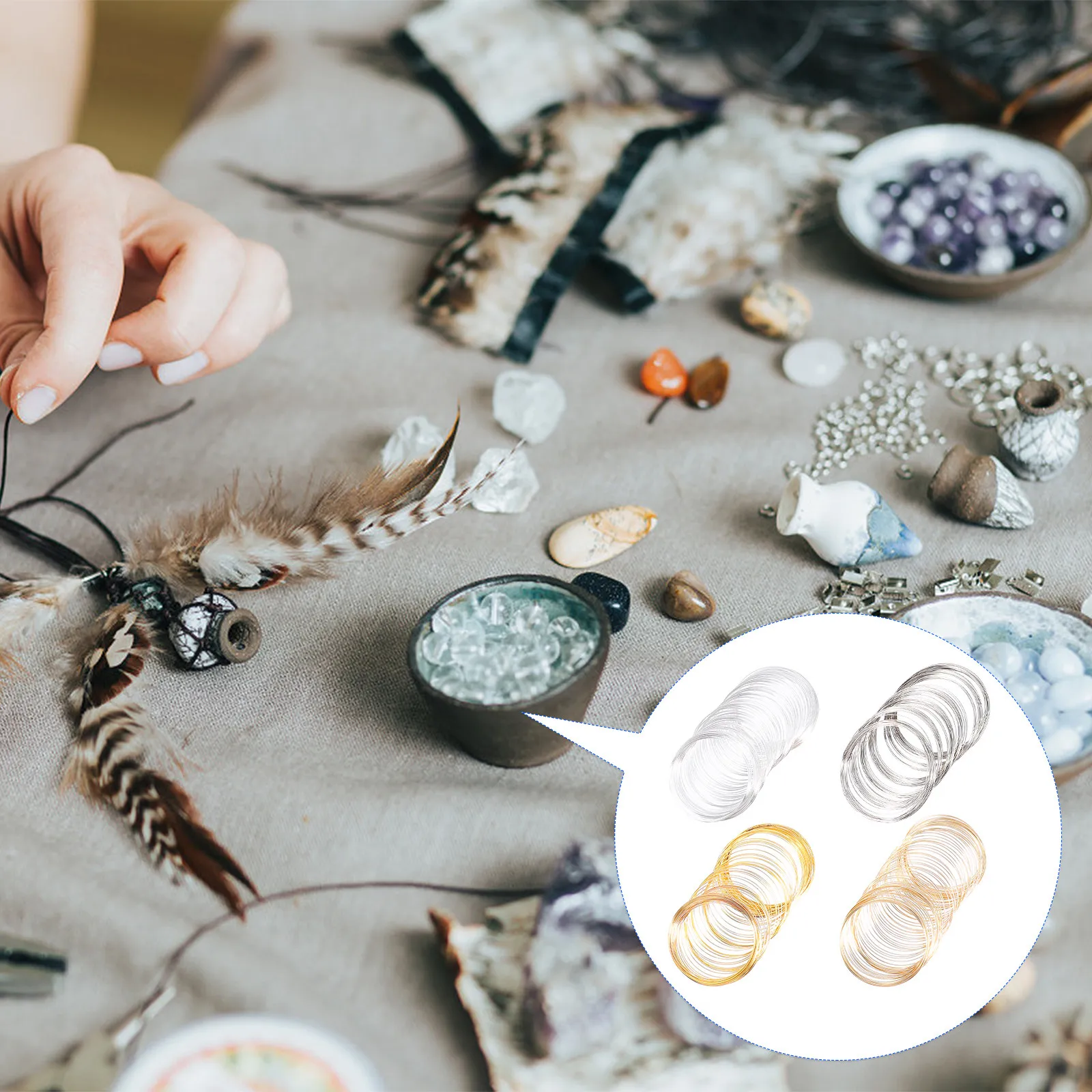 4Pcs DIY Handmade Circles Jewelry Making Materials Metal Wire Circle for Key Chain Dangle Sweater Design
4Pcs DIY Handmade Circles Jewelry Making Materials Metal Wire Circle for Key Chain Dangle Sweater Design