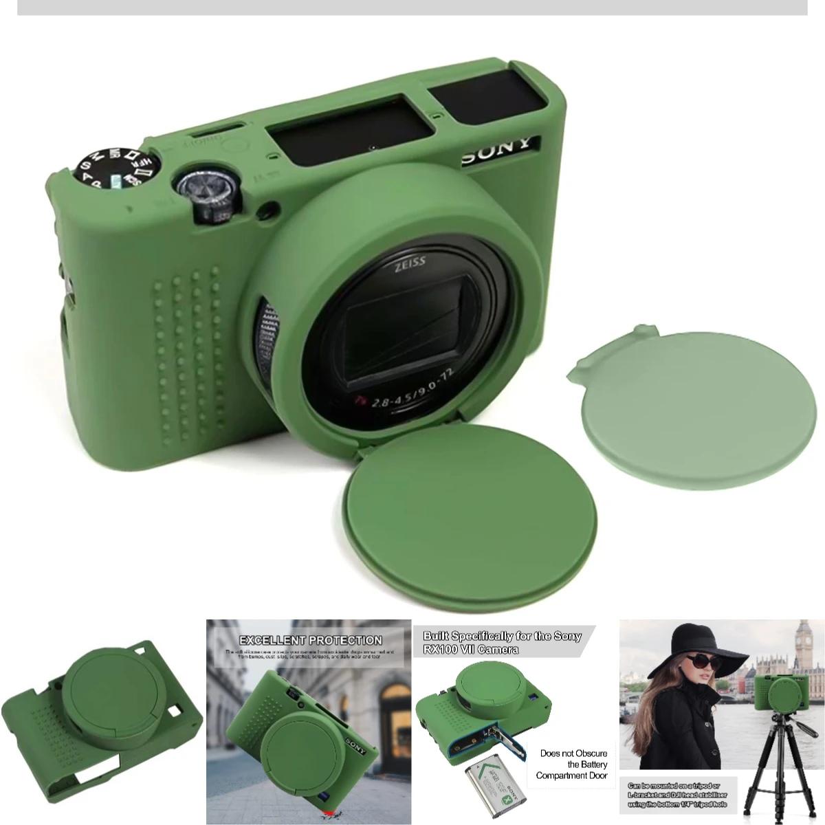 For Sony RX100M7 Camera Silicone Case + Skin Cover & Lens Cap Accessory
For Sony RX100M7 Camera Silicone Case + Skin Cover & Lens Cap Accessory