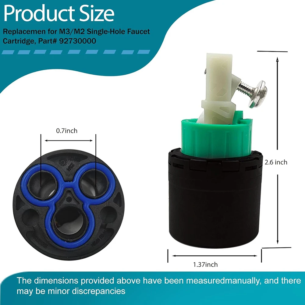 For M3/M2 Single-Hole Faucet Cartridge 2-inch Spare Part 92730000 Kitchen Faucet Cartridge Ceramic Faucet Valve Replacement
For M3/M2 Single-Hole Faucet Cartridge 2-inch Spare Part 92730000 Kitchen Faucet Cartridge Ceramic Faucet Valve Replacement