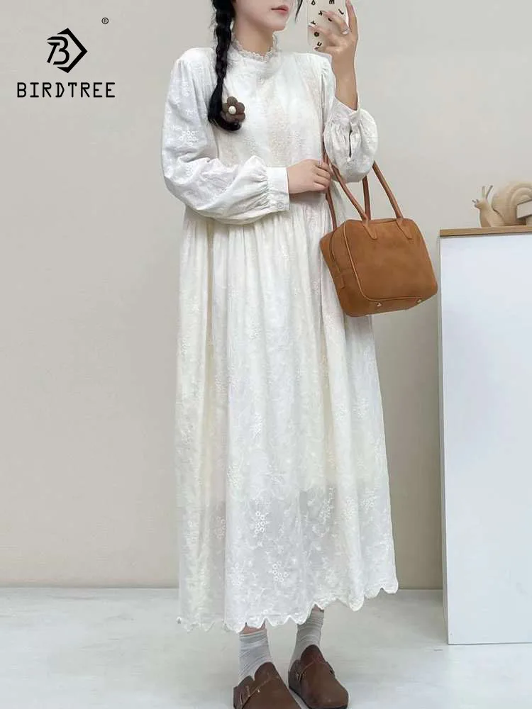 New 2025 Autumn Cotton Long Sleeve Dresses, Women Stand Lace Embroidery, Mori Girl Retro OL French Sweet Loose Dress D5N327CC
New 2025 Autumn Cotton Long Sleeve Dresses, Women Stand Lace Embroidery, Mori Girl Retro OL French Sweet Loose Dress D5N327CC