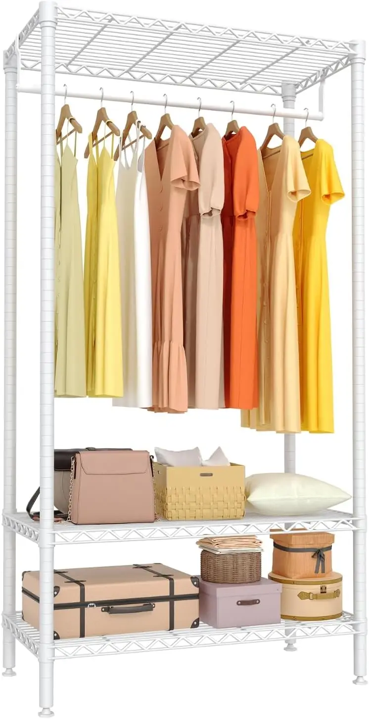 Heavy Duty Clothes Rack, Portable Closet Metal Garment Rack with 3-Tier Adjustable Shelves, Freestanding Clothing Racks for H
Heavy Duty Clothes Rack, Portable Closet Metal Garment Rack with 3-Tier Adjustable Shelves, Freestanding Clothing Racks for H