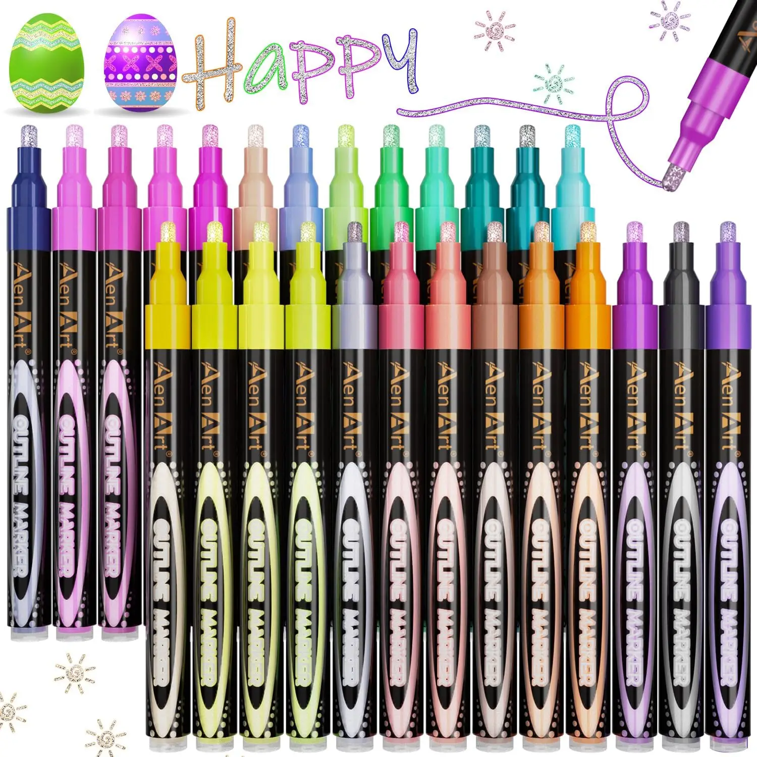 26 Colors Shimmer Outline Markers, Double Line Pens for Art, Easter Basket Stuffers, Birthday Gifts for Teens
26 Colors Shimmer Outline Markers, Double Line Pens for Art, Easter Basket Stuffers, Birthday Gifts for Teens
