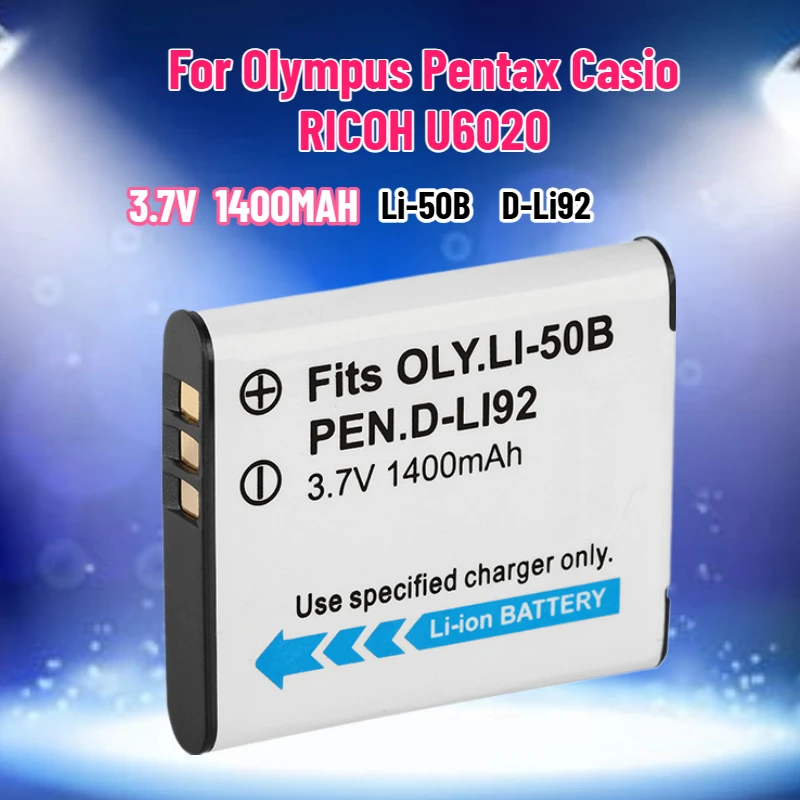 1400MAH Li-50B D-Li92 NP150 Battery for Olympus Pentax Casio RICOH U6020 XZ10 800UZ VR370 VH520 VG190 TG860 SZ31 SH25 SH21
1400MAH Li-50B D-Li92 NP150 Battery for Olympus Pentax Casio RICOH U6020 XZ10 800UZ VR370 VH520 VG190 TG860 SZ31 SH25 SH21