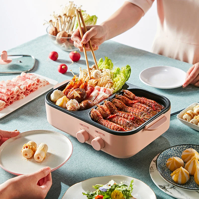 DKL-C12D1 Multi-function Cooking Pot 1200W Hot Pot Shabu-Shabu Integrated Pot Household Electric Grill Barbecue Grill
DKL-C12D1 Multi-function Cooking Pot 1200W Hot Pot Shabu-Shabu Integrated Pot Household Electric Grill Barbecue Grill