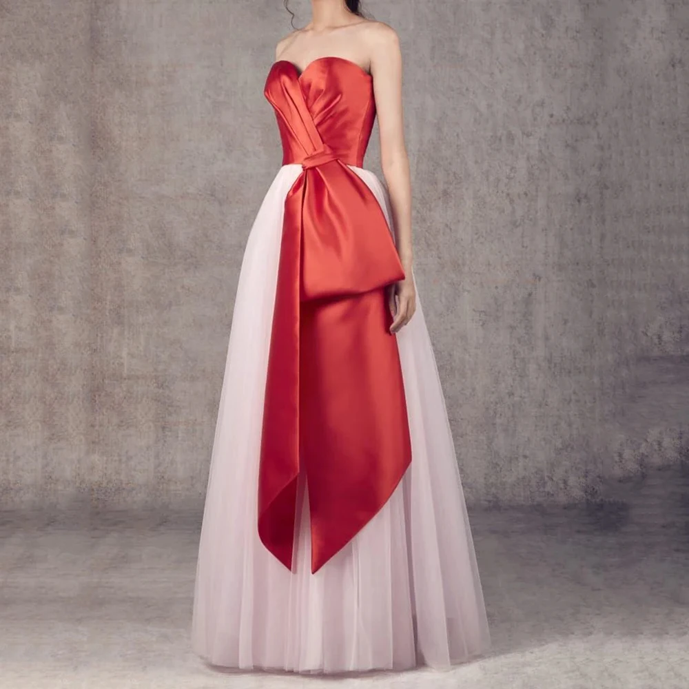 Women's A-line Evening Dresses Floor-length Strapless Sleeveless Prom Gown Fashion Pleat Simple Draped Backless Customized Gown
Women's A-line Evening Dresses Floor-length Strapless Sleeveless Prom Gown Fashion Pleat Simple Draped Backless Customized Gown