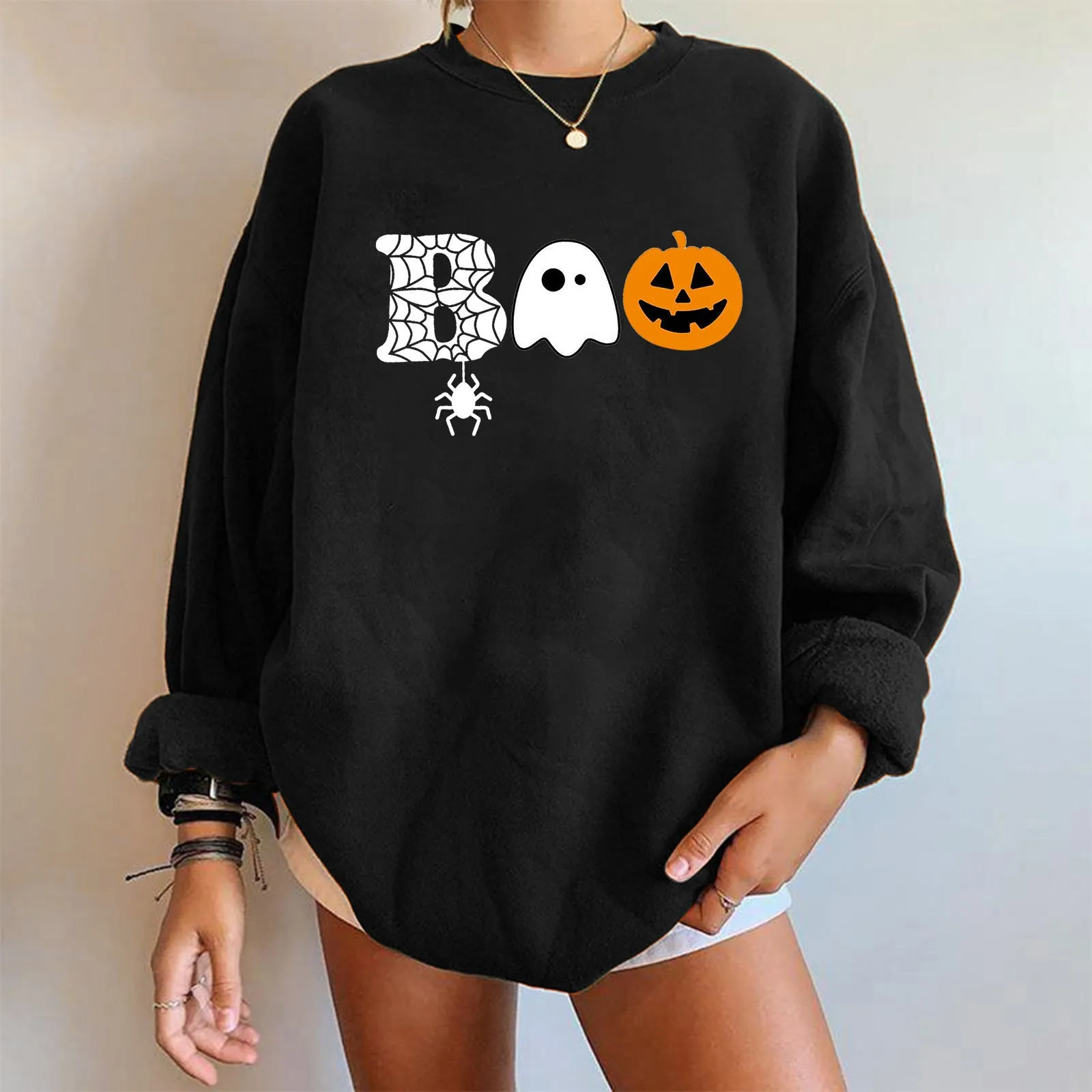 Women's Halloween Trend Sweatshirt Printed Hoodless Sweatshirt Autumn and Winter Long Sleeve Round Neck New Loose Casual Top
Women's Halloween Trend Sweatshirt Printed Hoodless Sweatshirt Autumn and Winter Long Sleeve Round Neck New Loose Casual Top