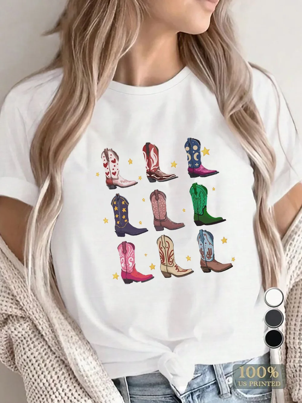 Boot Western T-Shirt Women Summer Loose Vintage Boho Texas T Shirt Cowgirl Cowboy Cute Graphic Tees Hippie Tshirts Retro
Boot Western T-Shirt Women Summer Loose Vintage Boho Texas T Shirt Cowgirl Cowboy Cute Graphic Tees Hippie Tshirts Retro