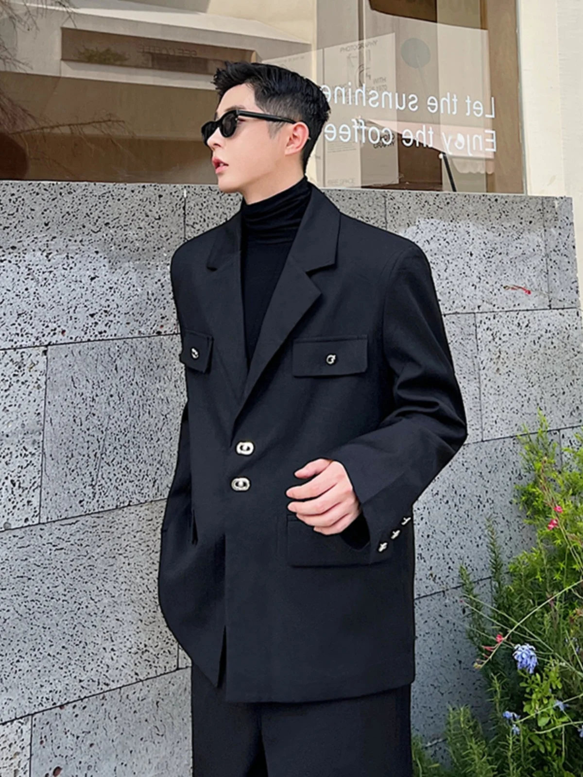 Casual Men's Suit Jaet Sle Spring Autumn Metal Button High Waist Design Loose Fit Long Sve Faionable Youthful
Casual Men's Suit Jaet Sle Spring Autumn Metal Button High Waist Design Loose Fit Long Sve Faionable Youthful