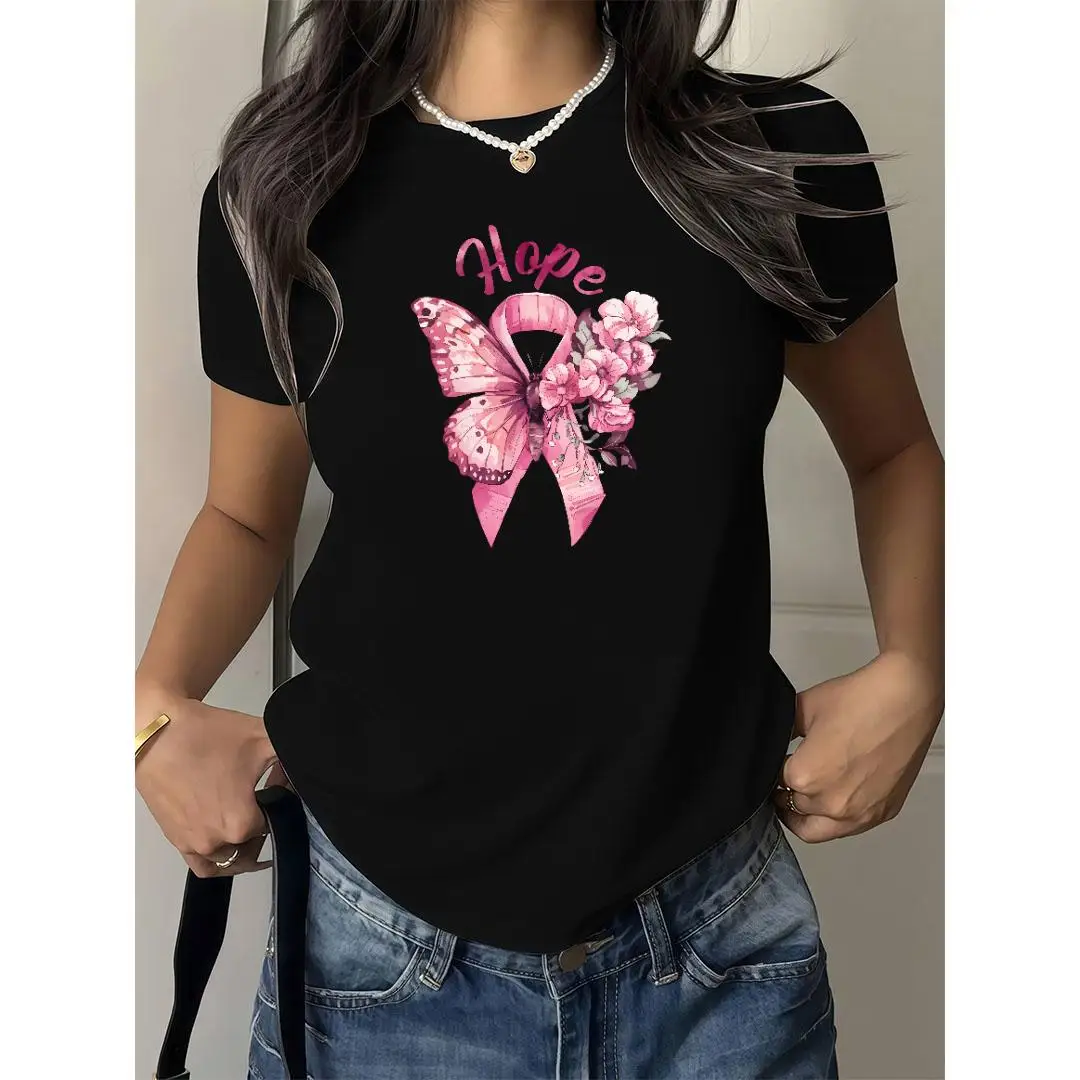 Hope Breast Cancer T-Shirt Pink Ribbon Butterfly Graphic Tee Womens Support Survivor Gift Fight Cancer Top
Hope Breast Cancer T-Shirt Pink Ribbon Butterfly Graphic Tee Womens Support Survivor Gift Fight Cancer Top