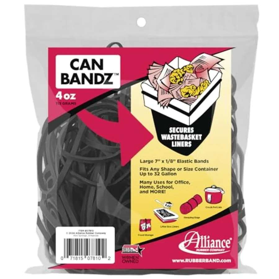 Can Bands 7-Inch x 12-Inch Black 50-Count Black Can Bands for Storage Containers Durable Plastic Bands with Secure Fit
Can Bands 7-Inch x 12-Inch Black 50-Count Black Can Bands for Storage Containers Durable Plastic Bands with Secure Fit