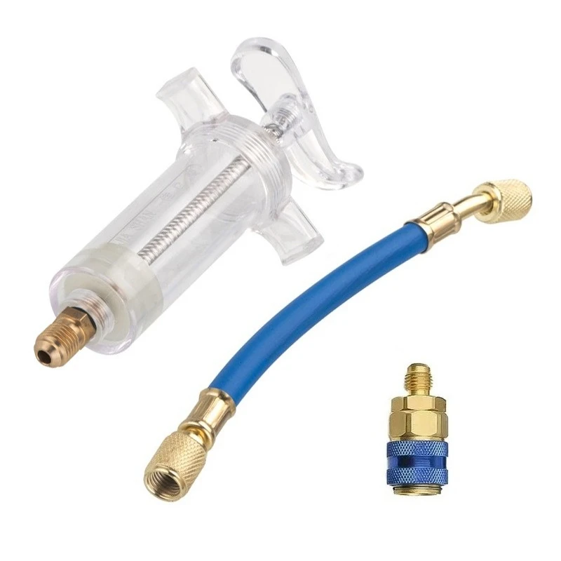 Quick Coupler Adapter Automotive Air Conditioning Injection Syringe Tool 30ml Car A/C Oil/Dye Injector 1/4 Inch 1oz Low Side
Quick Coupler Adapter Automotive Air Conditioning Injection Syringe Tool 30ml Car A/C Oil/Dye Injector 1/4 Inch 1oz Low Side
