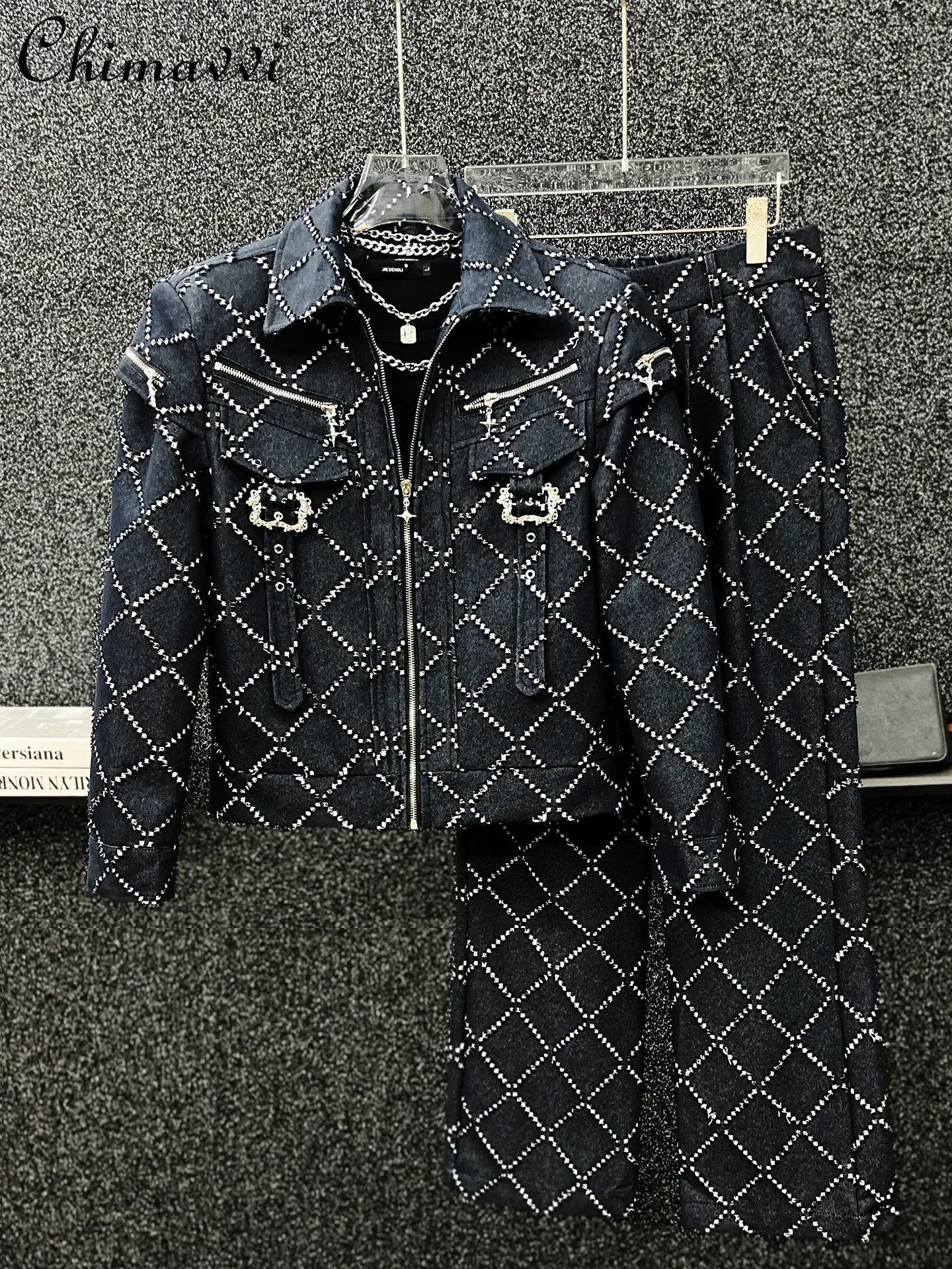 Korean Style Trendy Vintage Men's Outerwear Sets Plaid Beads Loose Casual Short Denim Jacket Straight Pants Two-piece Set Male
Korean Style Trendy Vintage Men's Outerwear Sets Plaid Beads Loose Casual Short Denim Jacket Straight Pants Two-piece Set Male